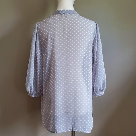 Pretty Daniel Rainn sheer grey and cream polka dot - Picture 9 of 11